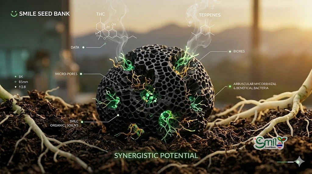 ประสิทธิภาพของ Biochar และจุลินทรีย์ 🦠🔬: งานวิจัยการเพิ่มศักยภาพการผลิตและสารสำคัญในกัญชา 🌿✨